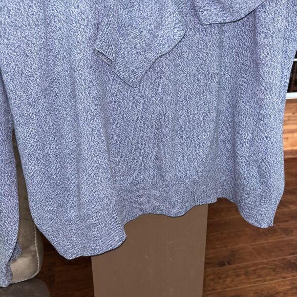 LL Bean Men Large V-Neck Sweater 100% Cotton Blue Soft Comfortable Casual Prep - Picture 6 of 7